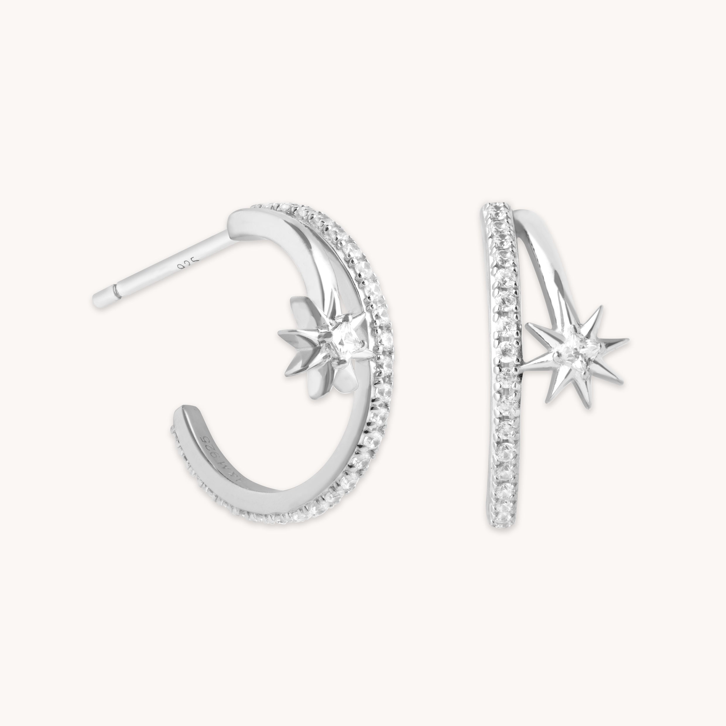 Earrings - Cosmic Illusion Crystal Hoops in Silver - Hoop Earrings - Astrid & Miyu