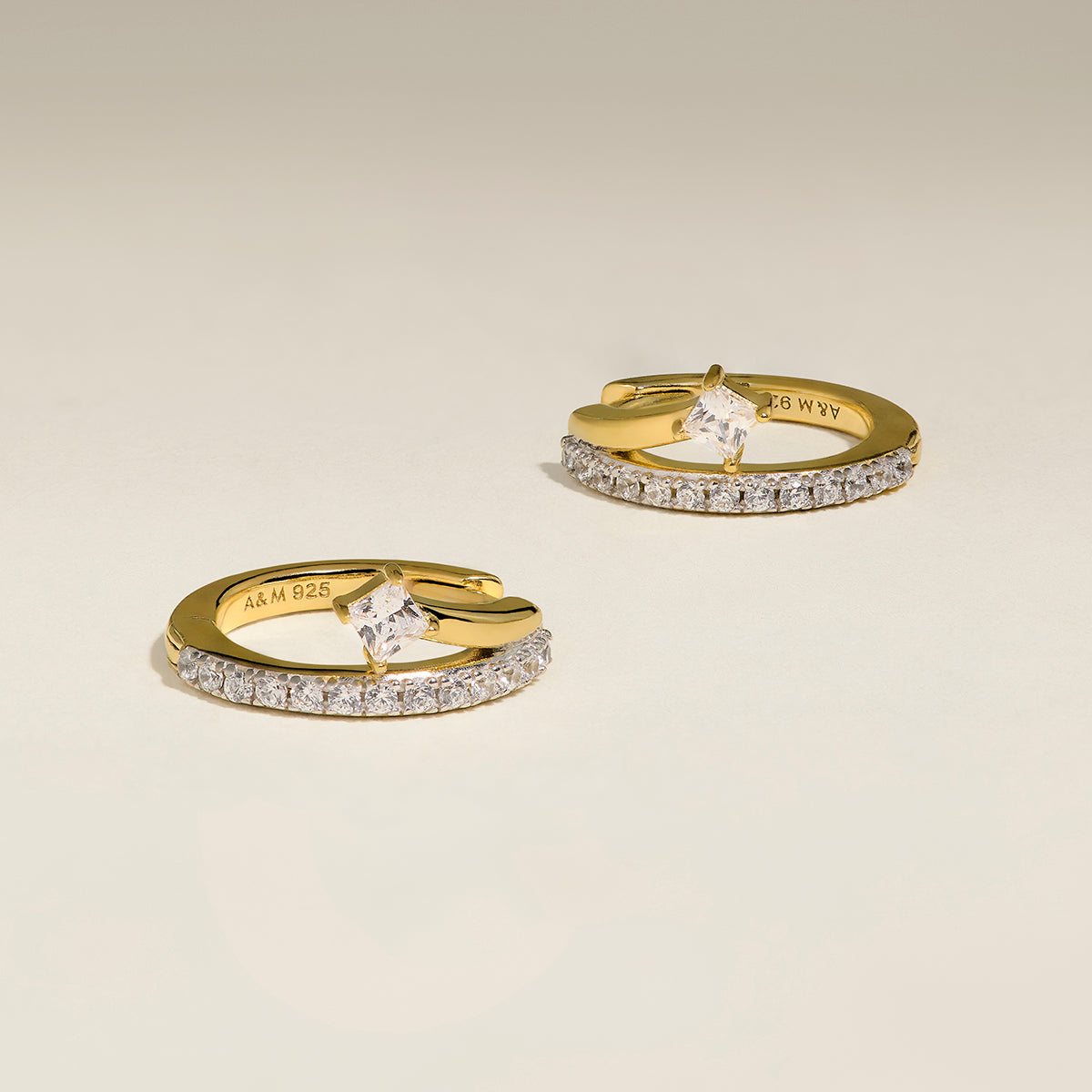 Pavé Crystal Illusion Huggies in Gold-Astrid & Miyu