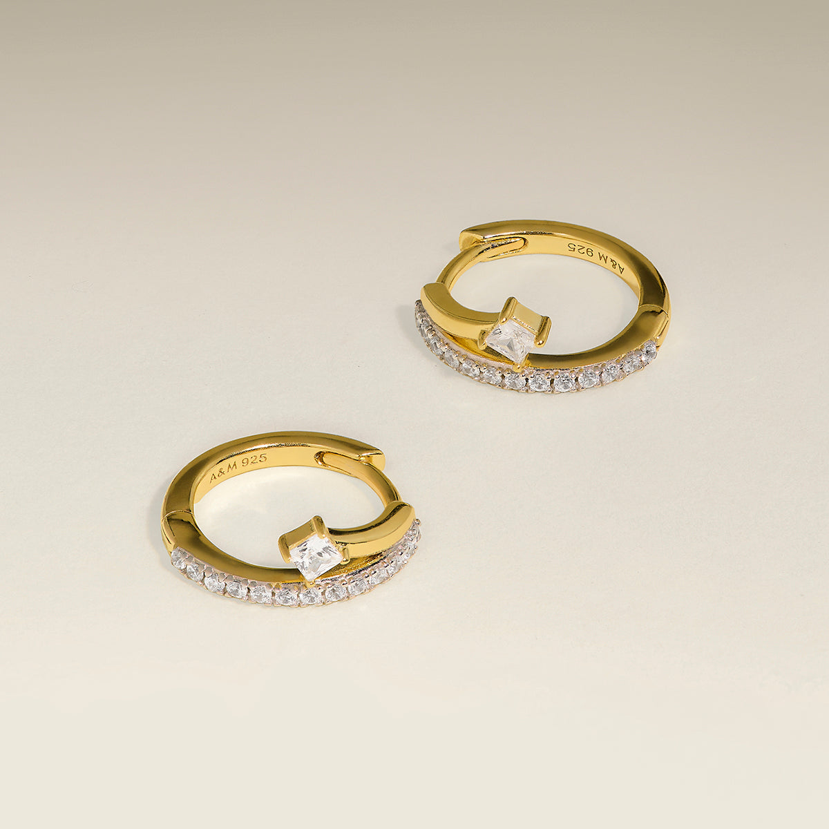 Pavé Crystal Illusion Huggies in Gold-Astrid & Miyu