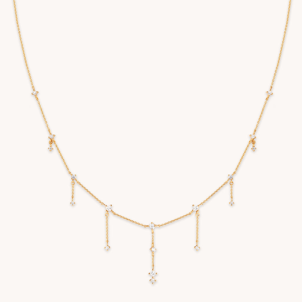 18k Gold Plated Jewellery - Cosmic Charm Drop Necklace in Gold - Necklaces - Astrid & Miyu