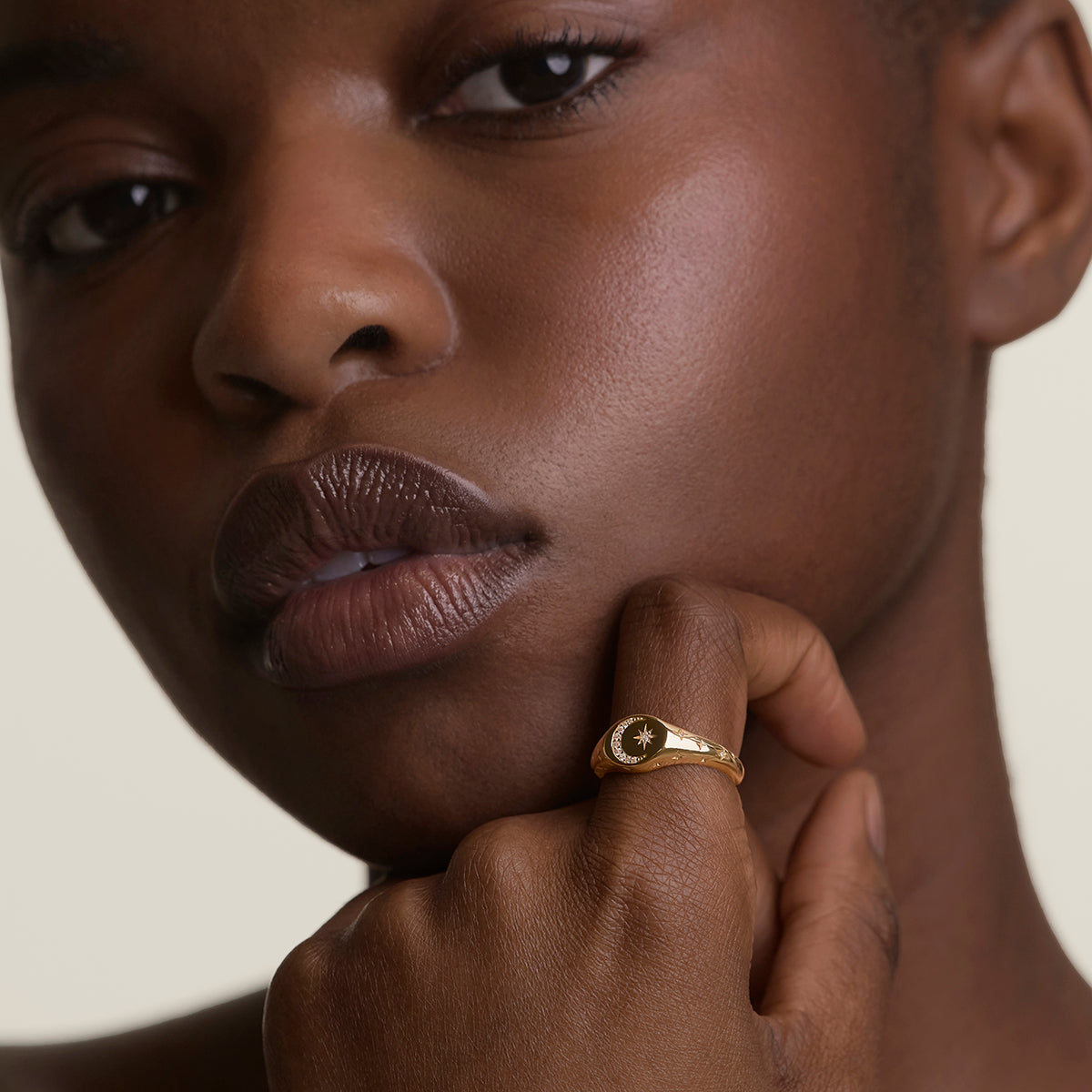 Cosmic Signet Ring in Gold