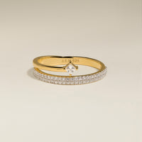 Pavé Crystal Illusion Ring in Gold