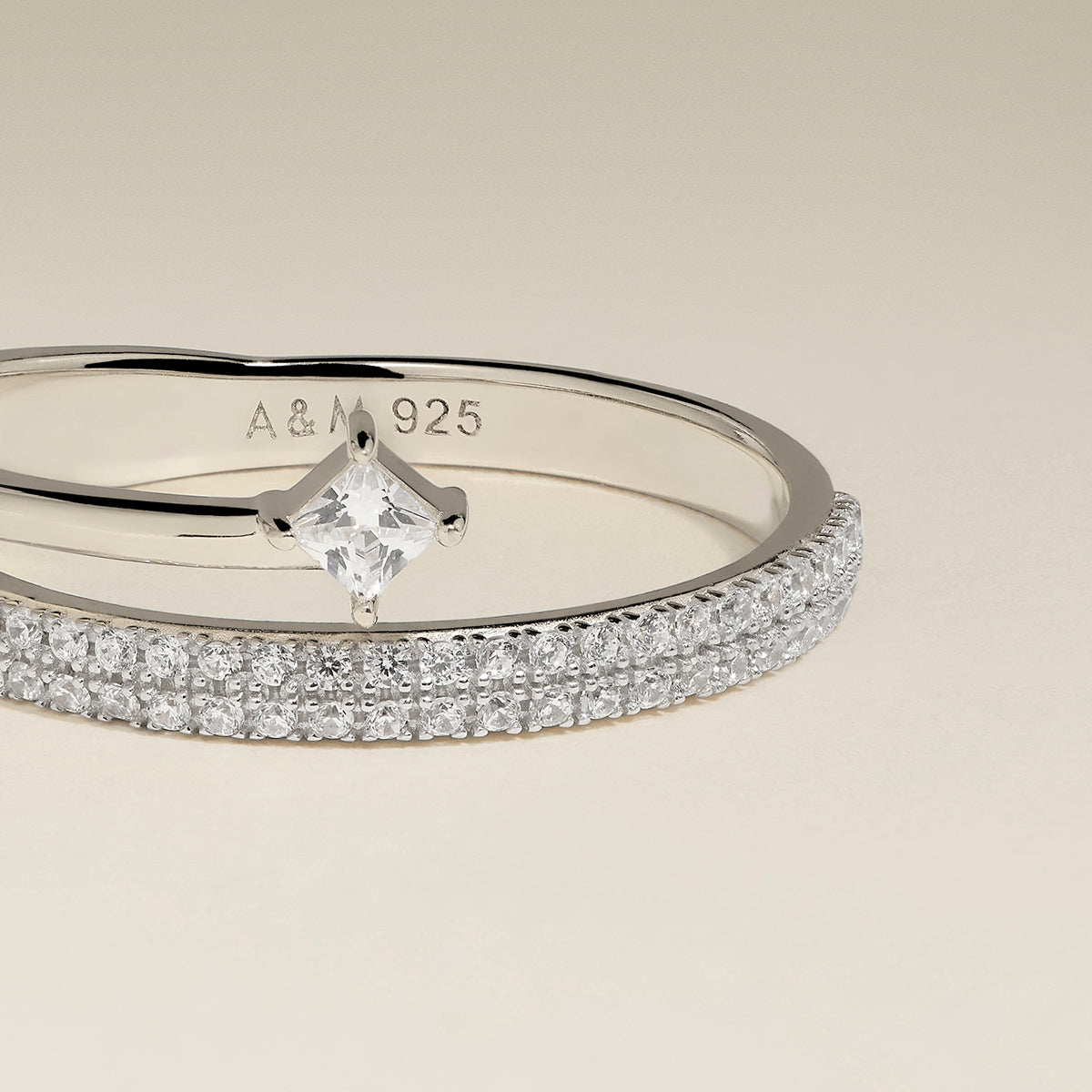 Pavé Crystal Illusion Ring in Silver