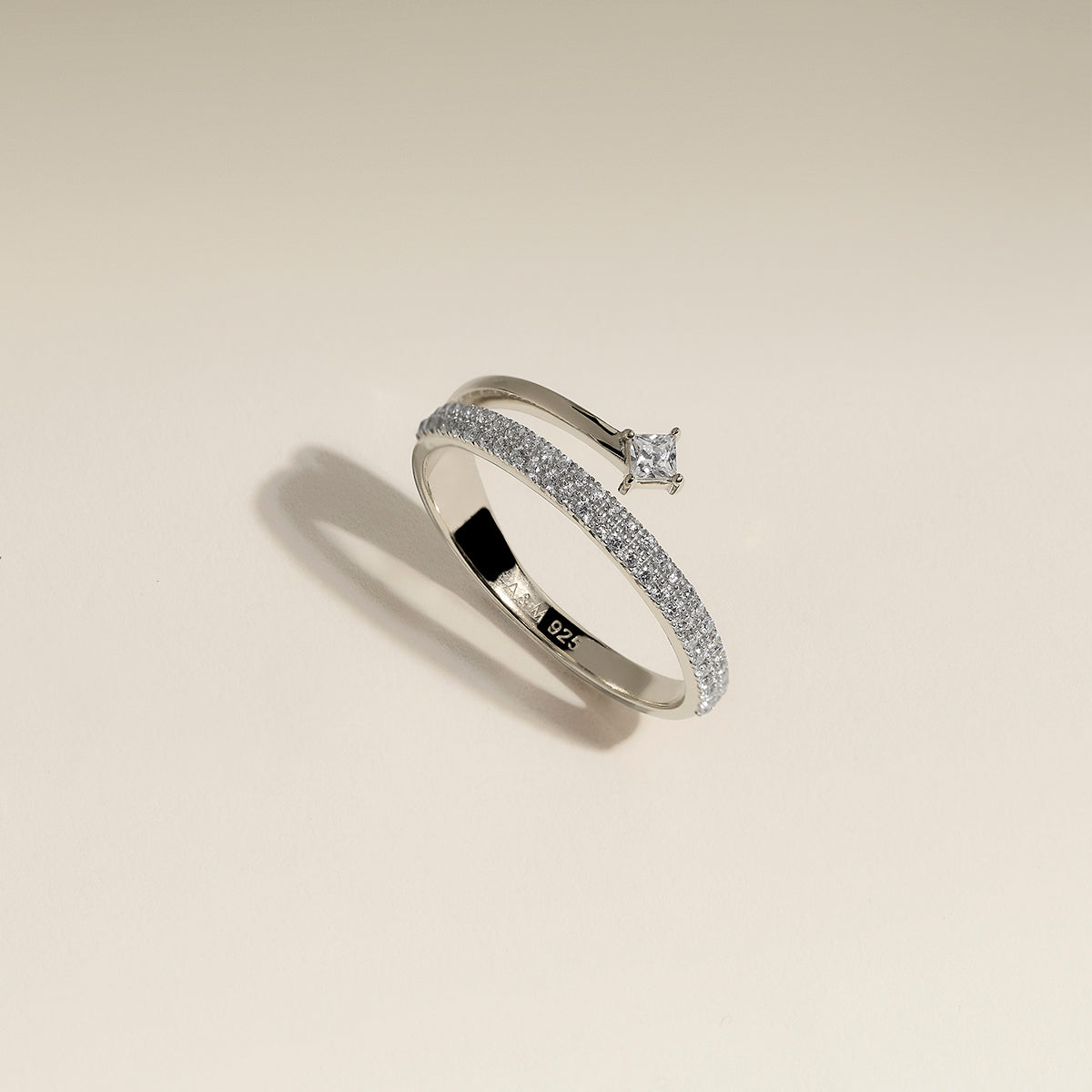 Pavé Crystal Illusion Ring in Silver