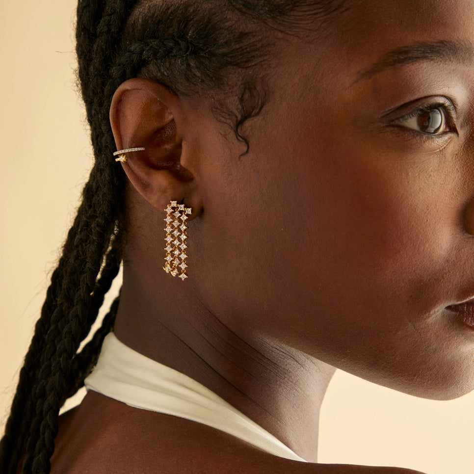 18k Gold Plated Jewellery - Cosmic Star Statement Earrings in Gold - Stud Earrings - Astrid & Miyu