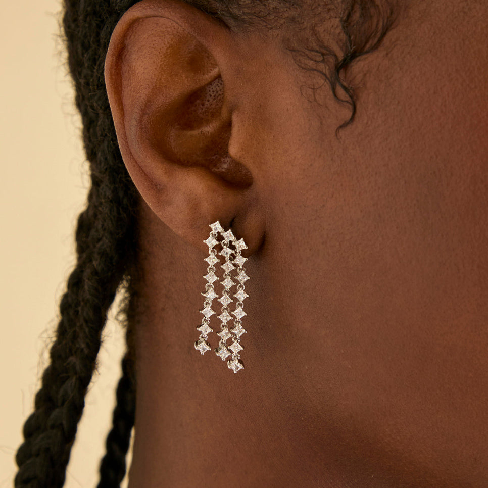 Earrings - Cosmic Star Statement Earrings in Silver - Stud Earrings - Astrid & Miyu