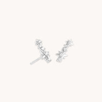 Climber Earrings - Cosmic Crystal Climber Stud Earrings in Silver - Stud Earrings - Astrid & Miyu