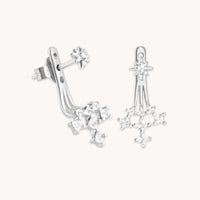 Earrings - Cosmic Star Crystal Ear Jacket in Silver - Stud Earrings - Astrid & Miyu