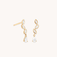 Earrings - Diamond Marquise Drop Studs in Solid Gold - Stud Earrings - Astrid & Miyu