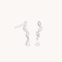 Earrings - Diamond Marquise Drop Studs in Solid White Gold - Stud Earrings - Astrid & Miyu