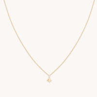 April White Topaz - White Topaz Star Pendant Necklace in Solid Gold - Pendant Necklaces - Astrid & Miyu