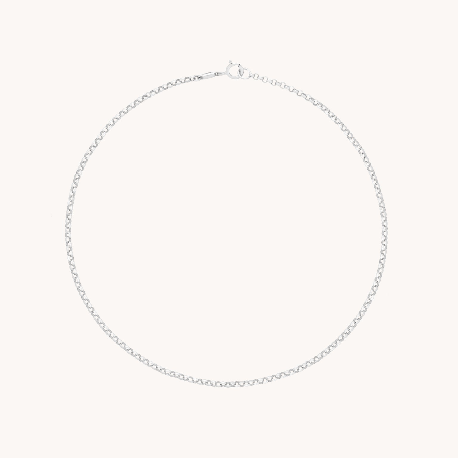Chelsea Chain Anklet in Solid White Gold-Astrid & Miyu
