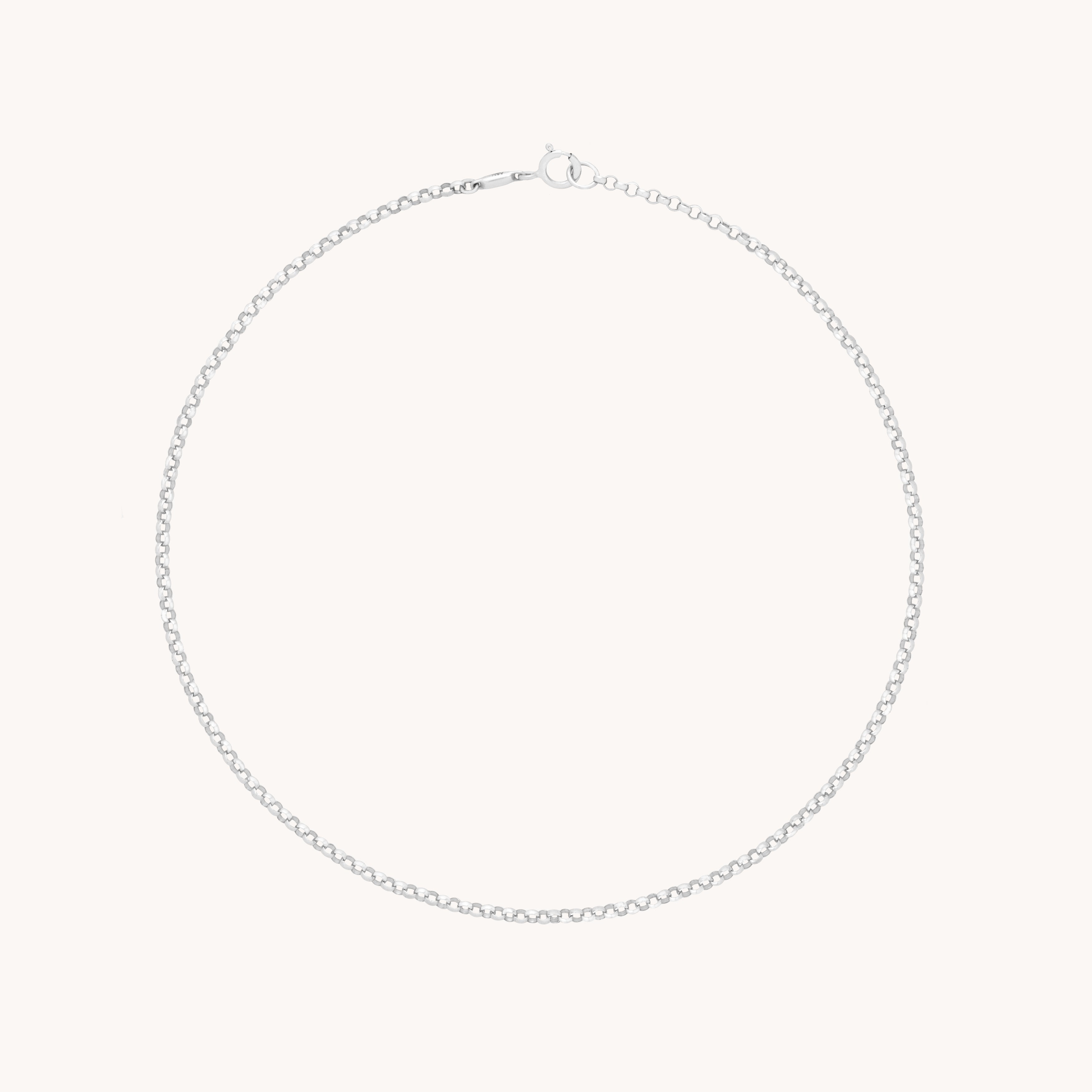 Chelsea Chain Anklet in Solid White Gold-Astrid & Miyu