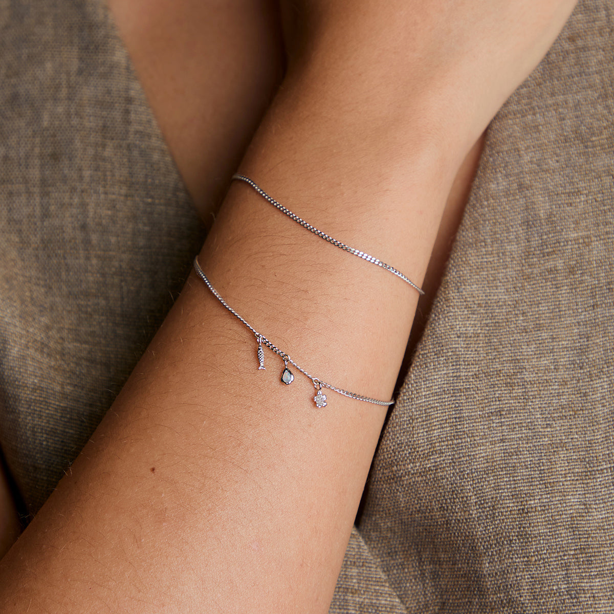 Bold Miyu Chain Bracelet in Solid White Gold-Astrid & Miyu