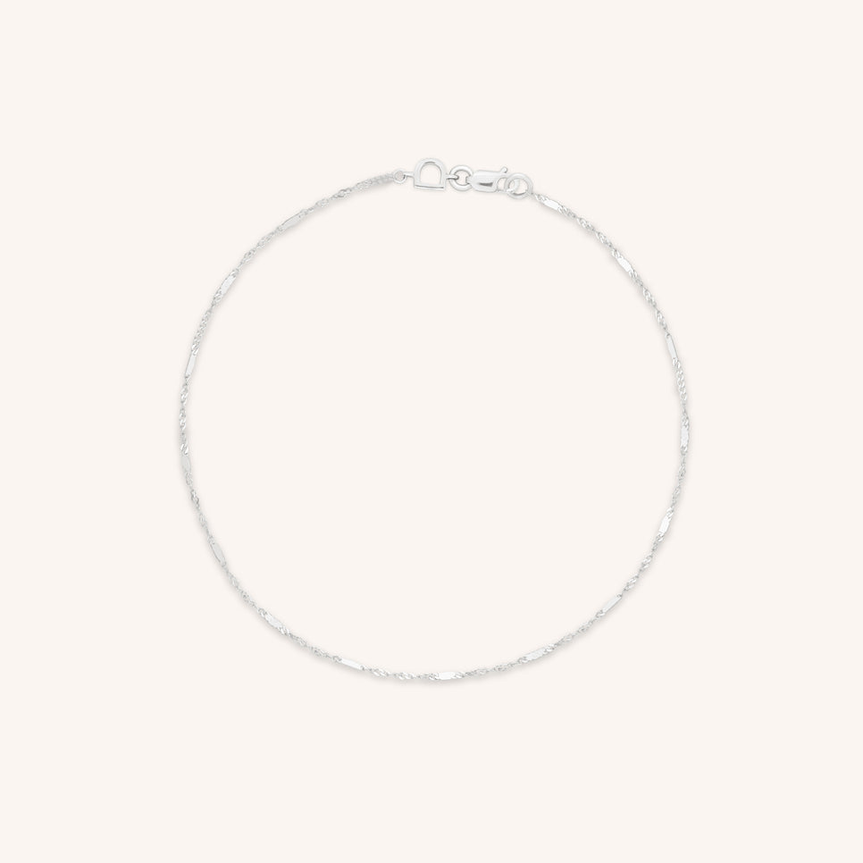 Astrid Story Chain Bracelet in Solid White Gold