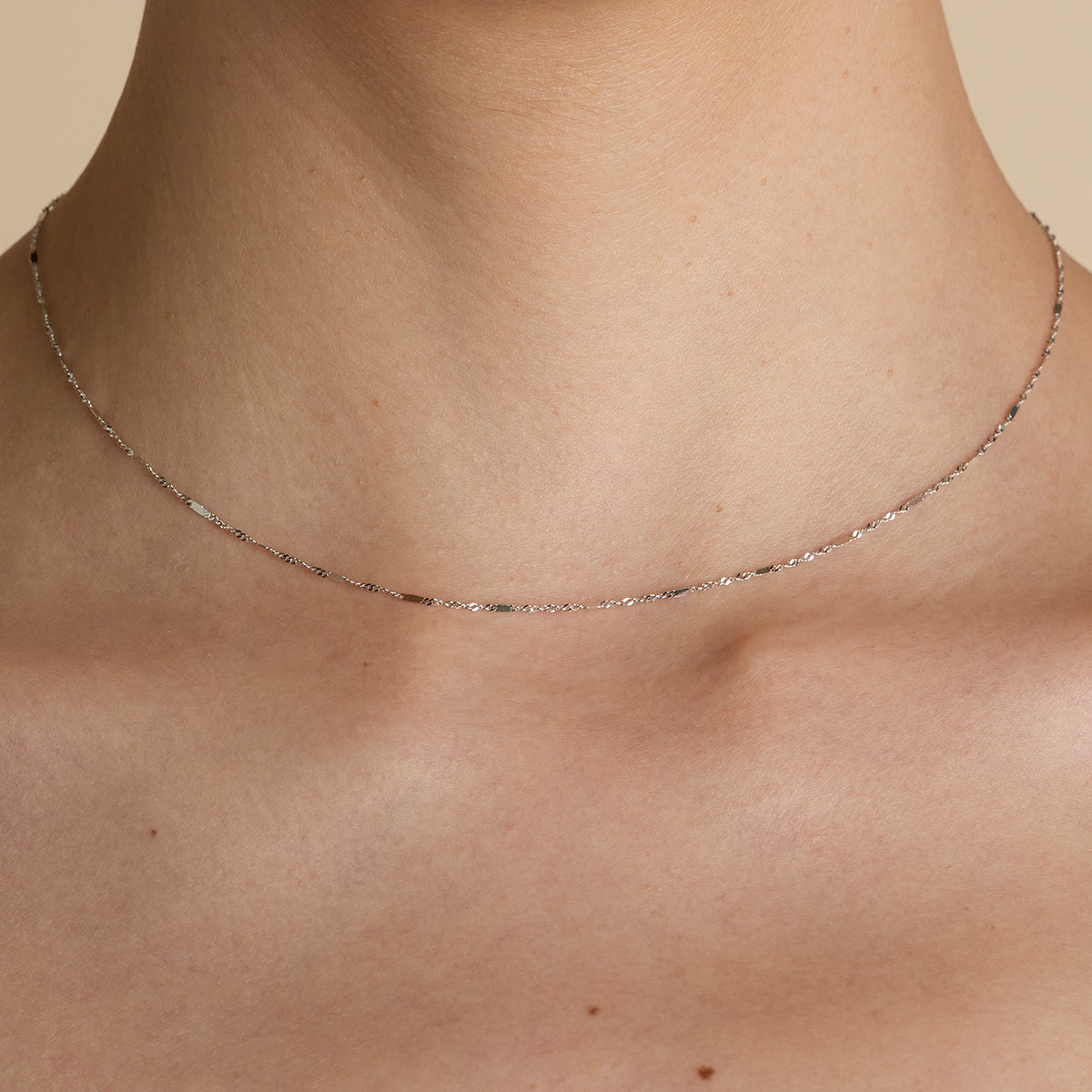 Astrid Story Chain Necklace in Solid White Gold-Astrid & Miyu
