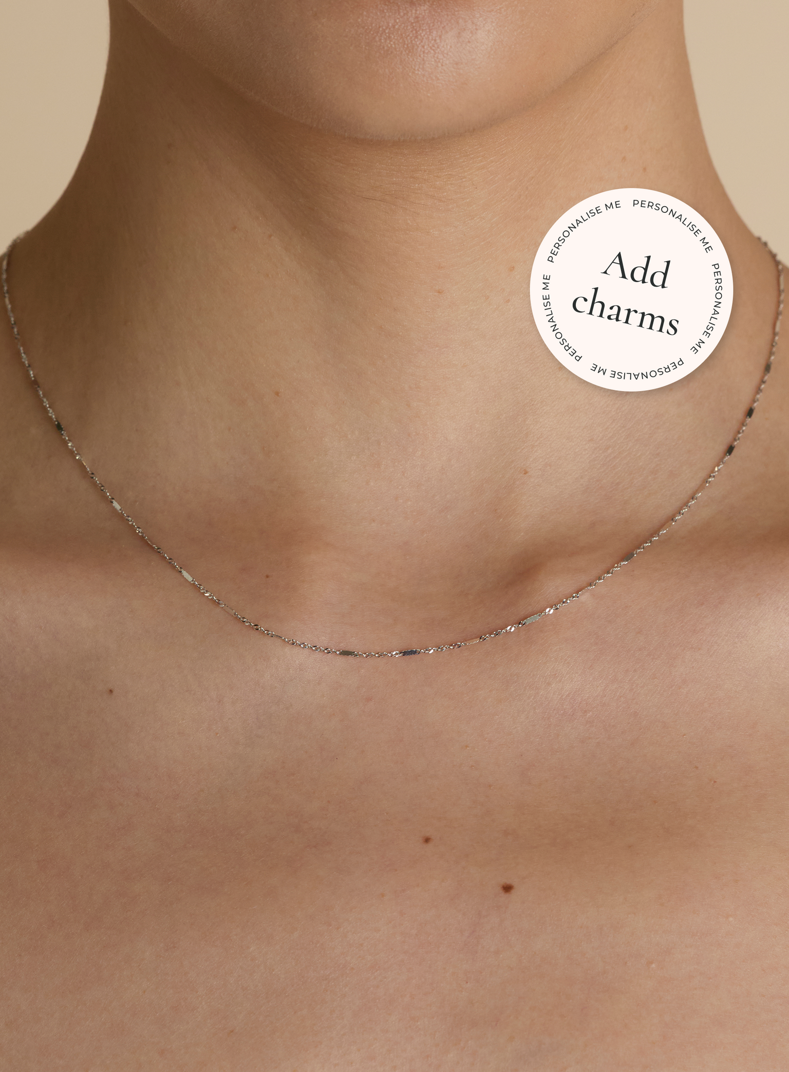 Astrid Story Chain Necklace in Solid White Gold-Astrid & Miyu