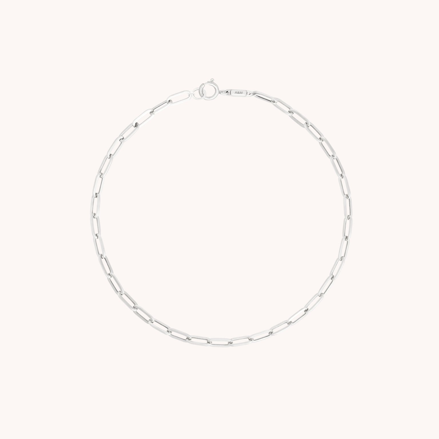 Piccadilly Chain Bracelet in Solid White Gold-Astrid & Miyu