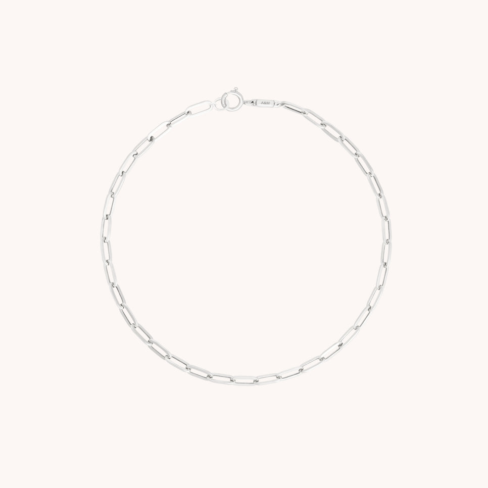 Piccadilly Chain Bracelet in Solid White Gold-Astrid & Miyu