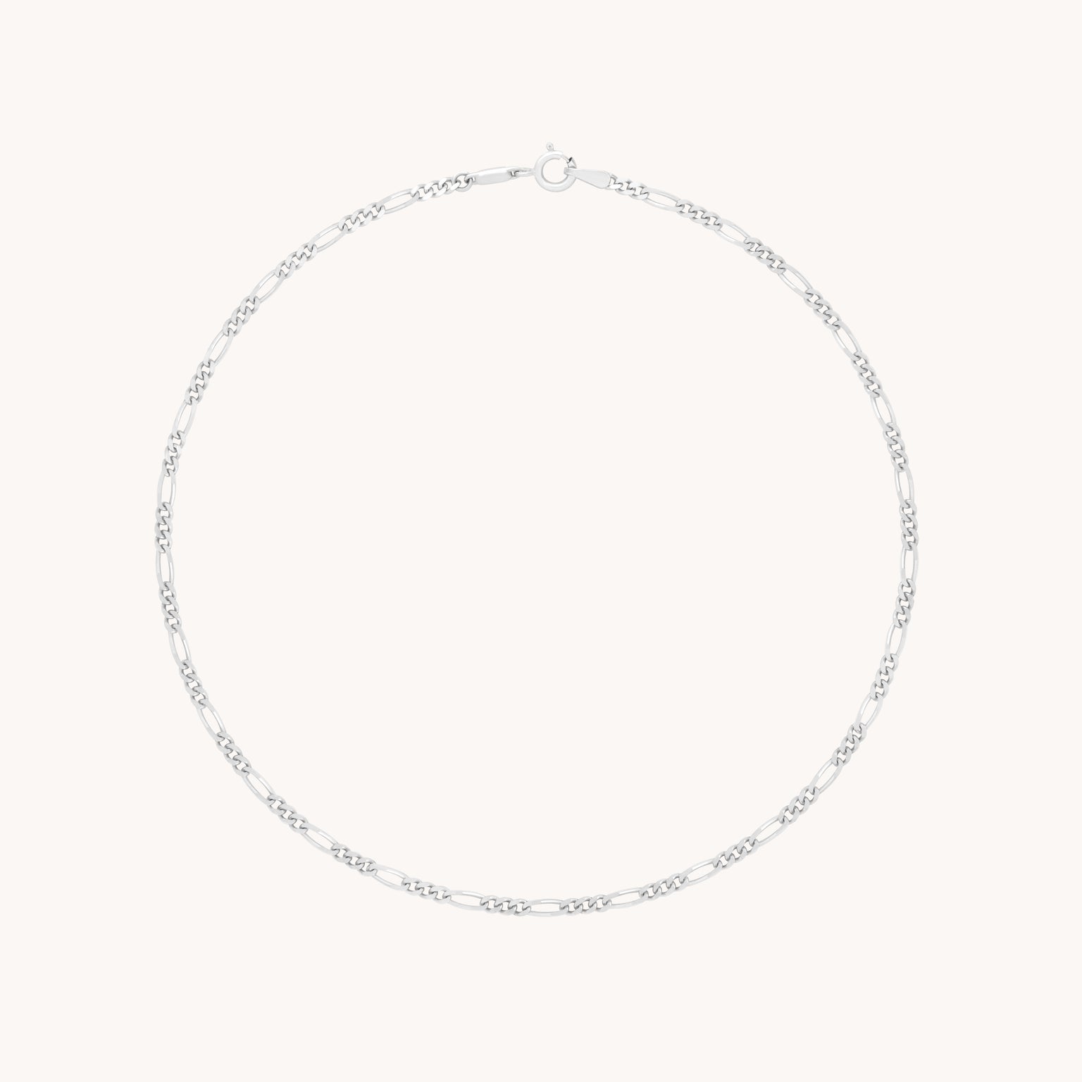 Soho Chain Anklet in Solid White Gold-Astrid & Miyu