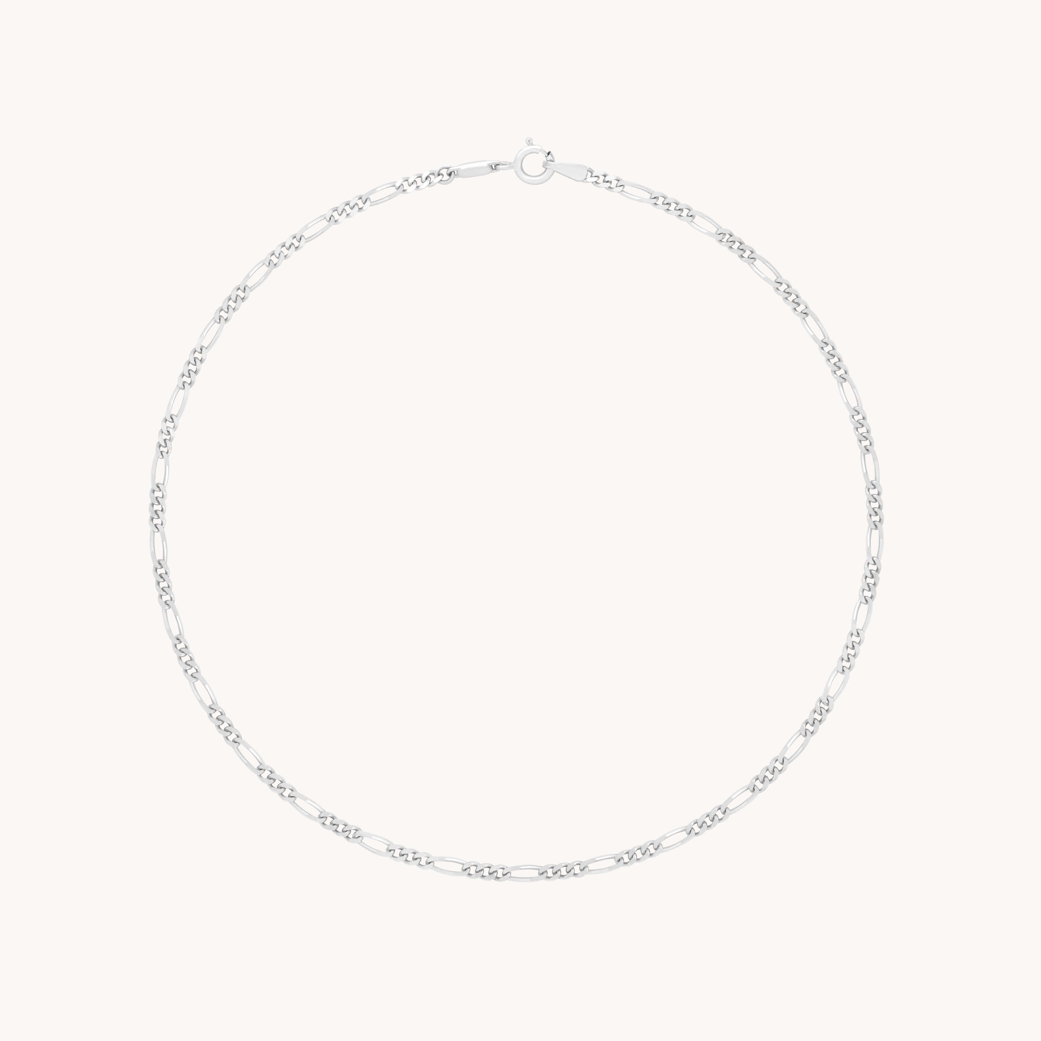 Soho Chain Anklet in Solid White Gold-Astrid & Miyu
