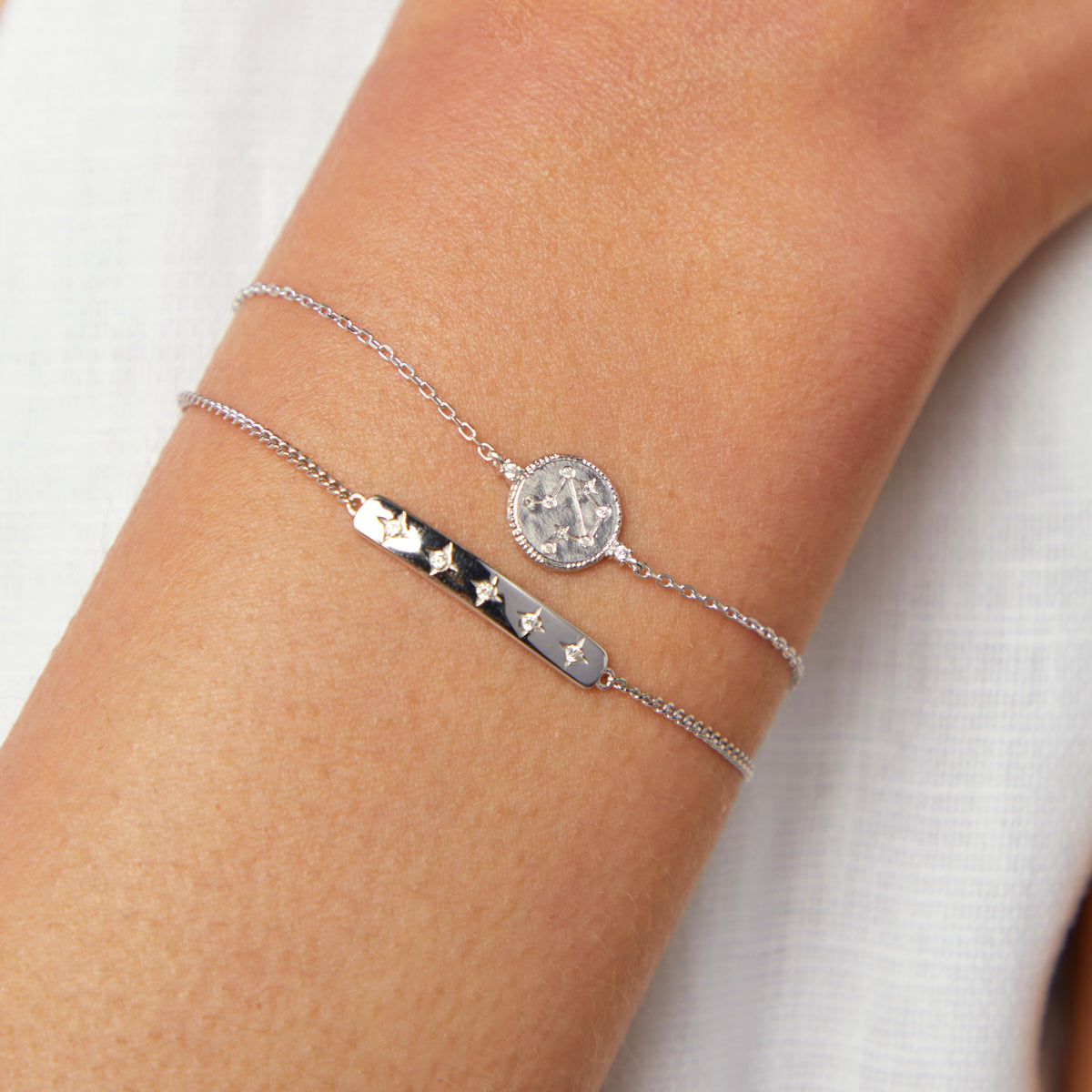 Bracelets - Libra Zodiac Bracelet in Silver - Zodiac - Astrid & Miyu