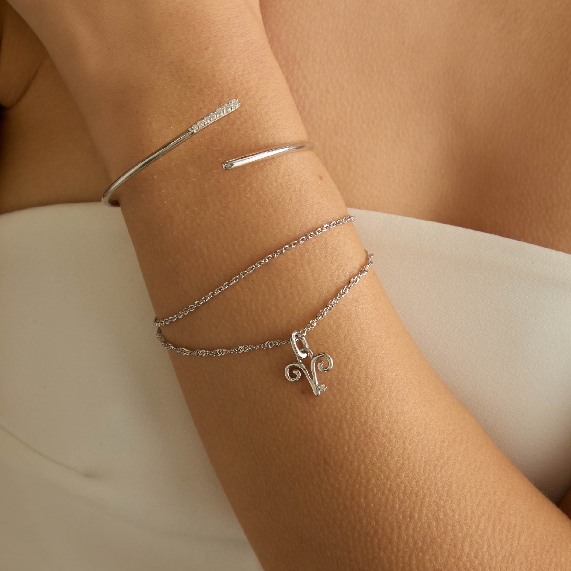 Aries Jewellery - Aries Zodiac Talisman Charm in Silver - Talisman Charm - Astrid & Miyu