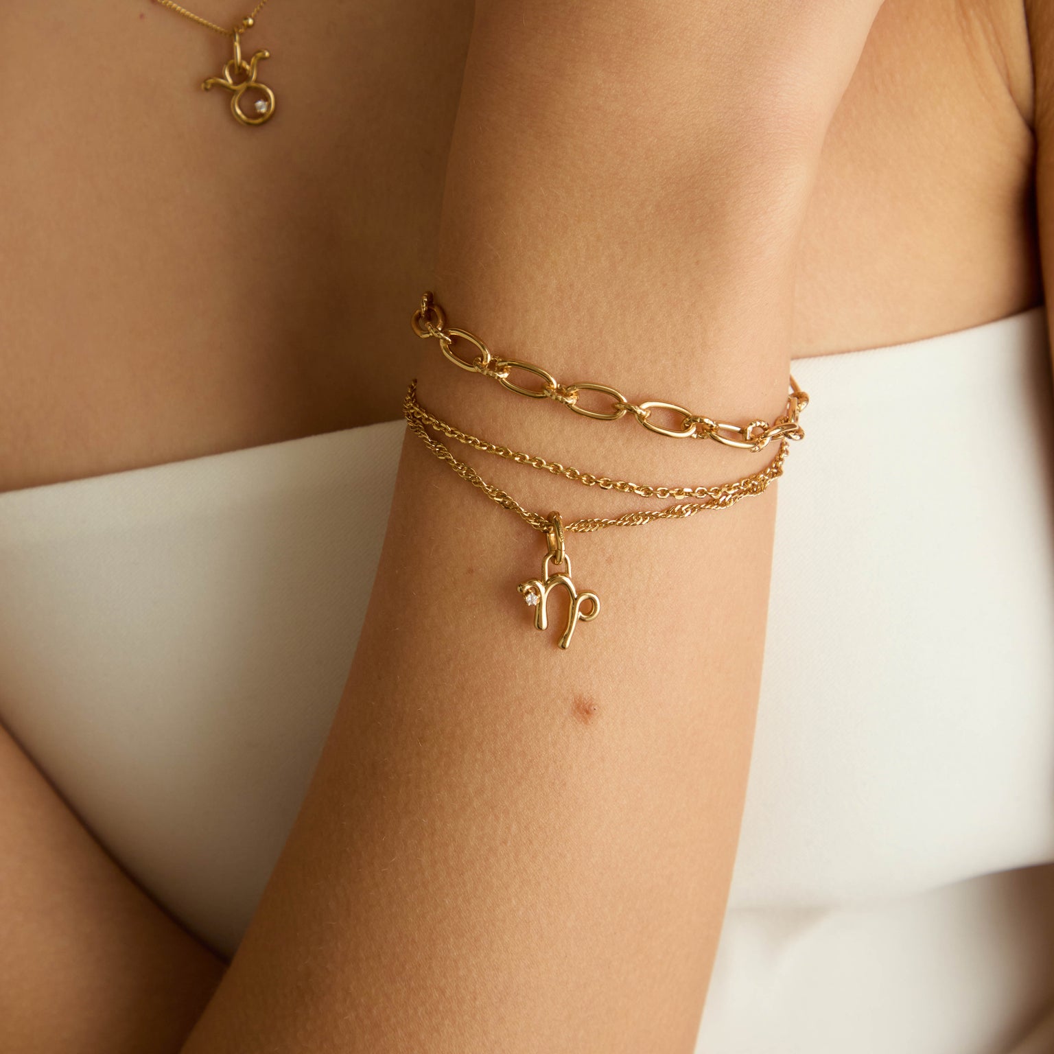 18k Gold Plated Jewellery - Capricorn Zodiac Talisman Charm in Gold - Talisman Charm - Astrid & Miyu