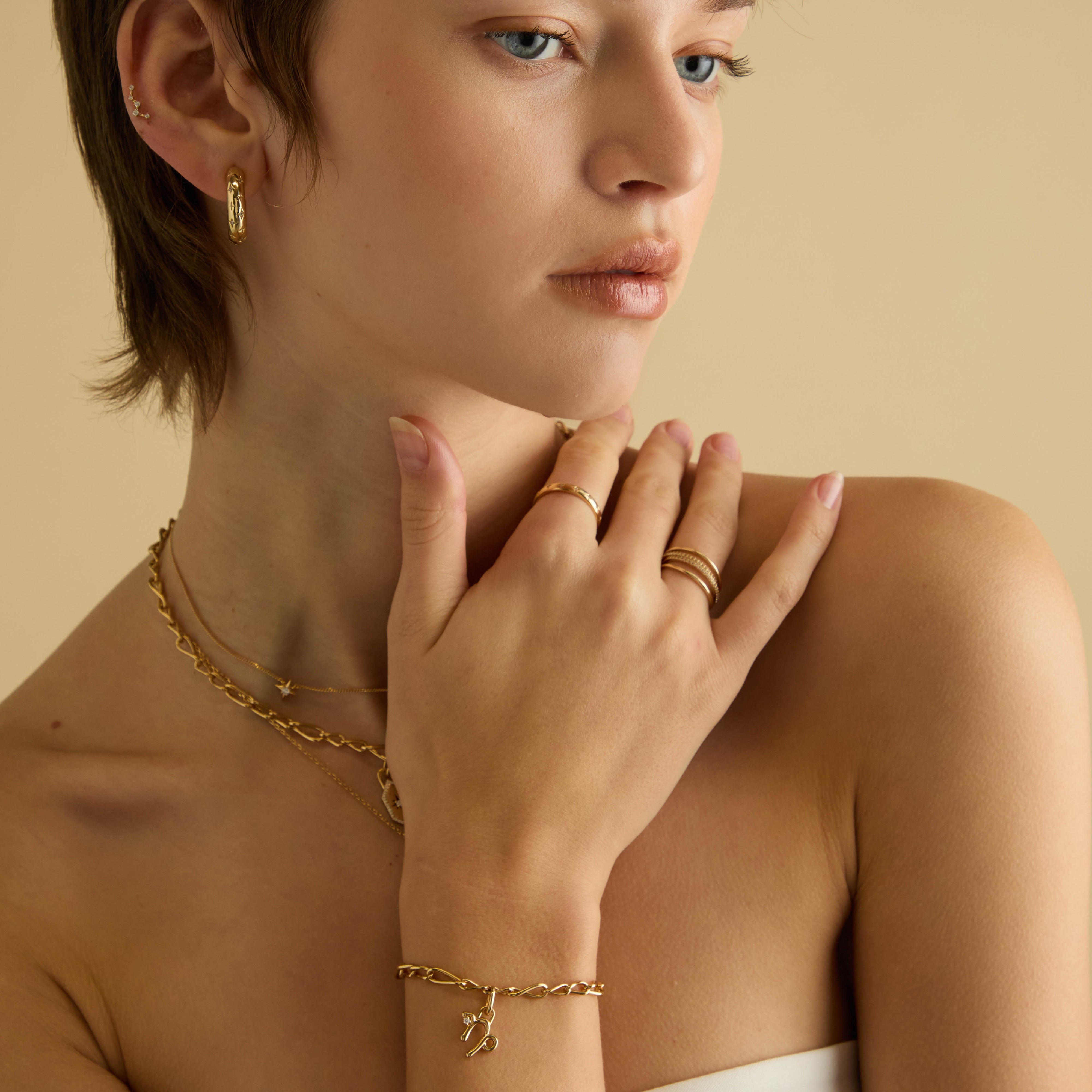 18k Gold Plated Jewellery - Capricorn Zodiac Talisman Charm in Gold - Talisman Charm - Astrid & Miyu