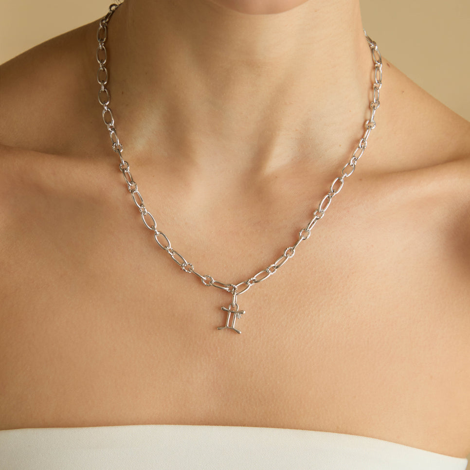 Gemini Jewellery - Gemini Zodiac Talisman Charm in Silver - Talisman Charm - Astrid & Miyu