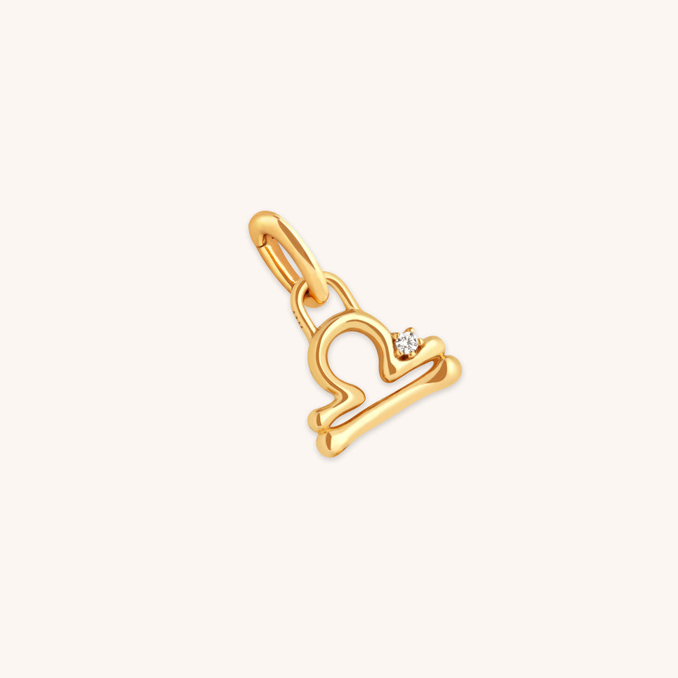 18k Gold Plated Jewellery - Libra Zodiac Talisman Charm in Gold - Talisman Charm - Astrid & Miyu