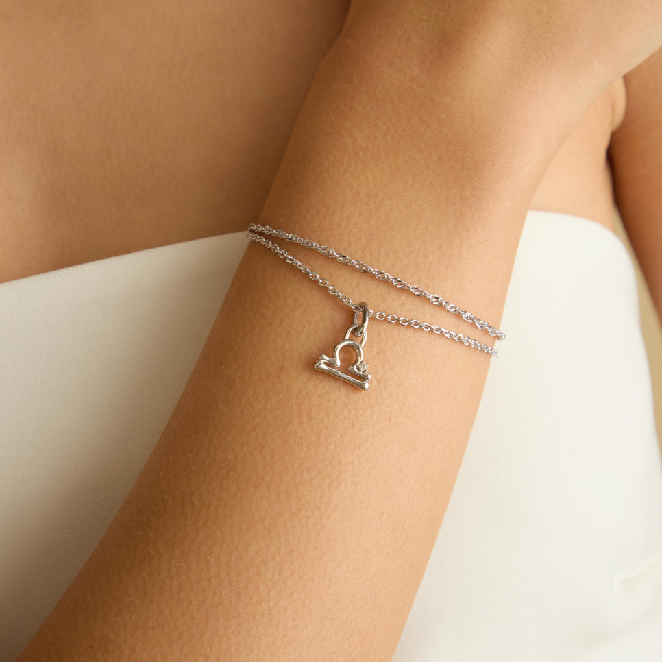 Hoop Charms - Libra Zodiac Talisman Charm in Silver - Talisman Charm - Astrid & Miyu