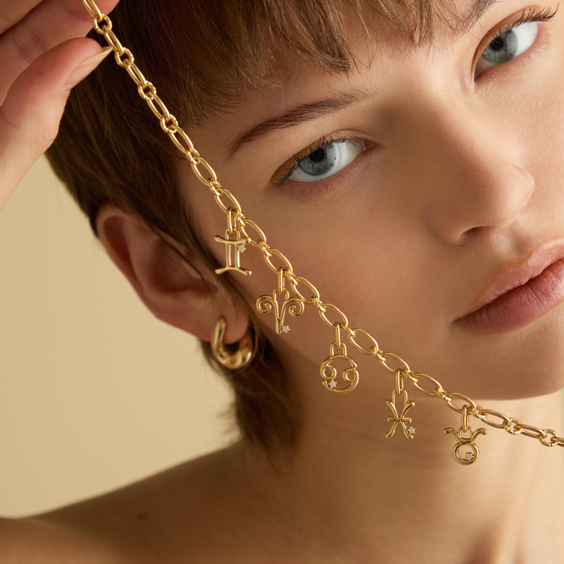 18k Gold Plated Jewellery - Pisces Zodiac Talisman Charm in Gold - Talisman Charm - Astrid & Miyu