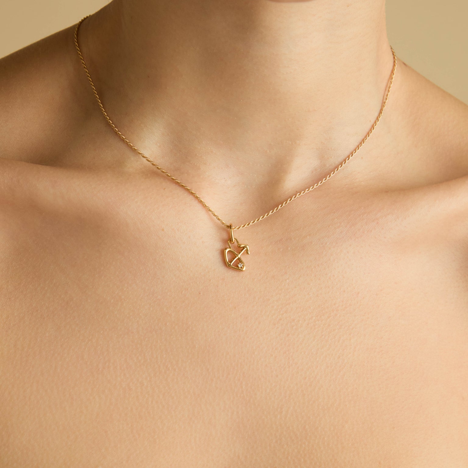 18k Gold Plated Jewellery - Sagittarius Zodiac Talisman Charm in Gold - Talisman Charm - Astrid & Miyu