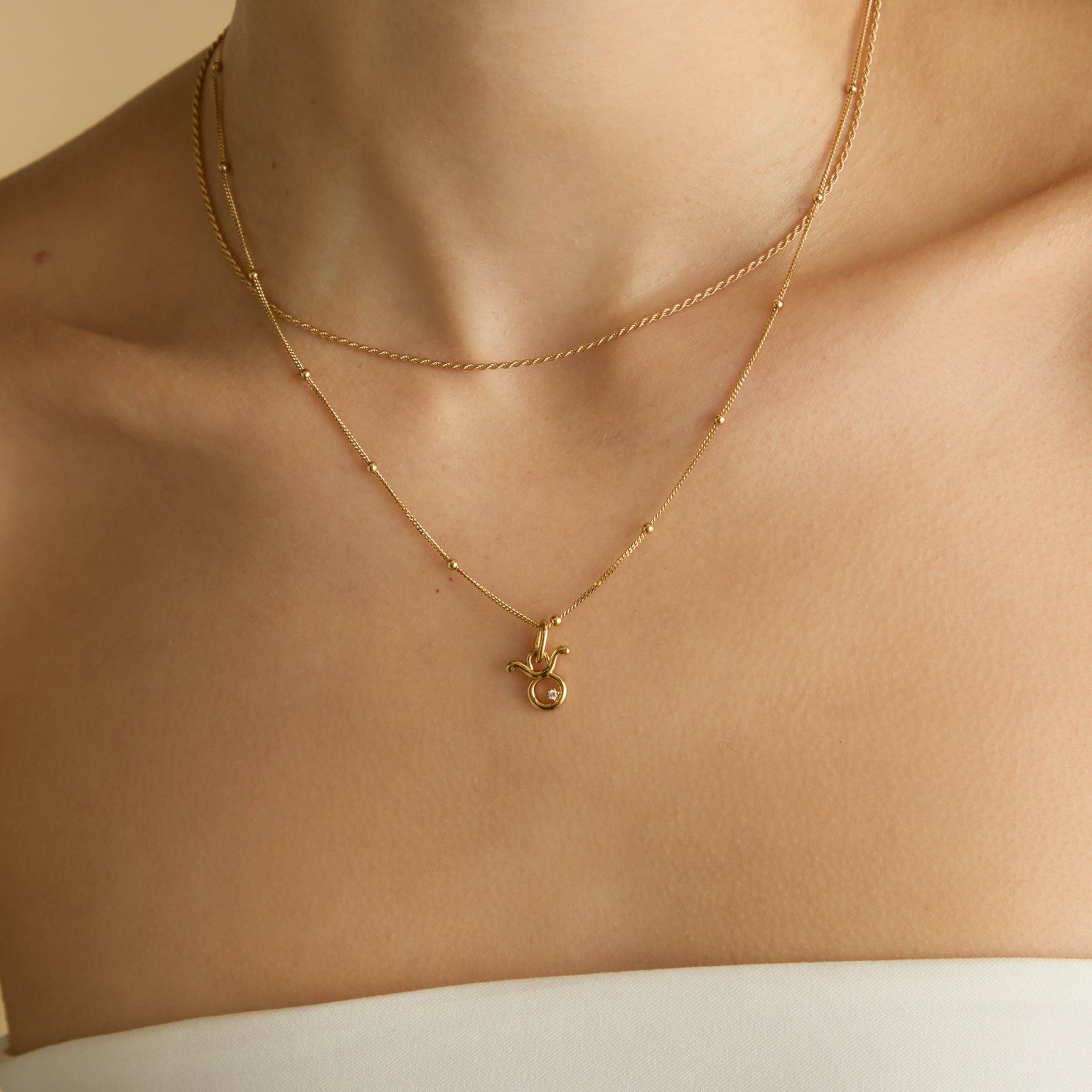 18k Gold Plated Jewellery - Taurus Zodiac Talisman Charm in Gold - Talisman Charm - Astrid & Miyu