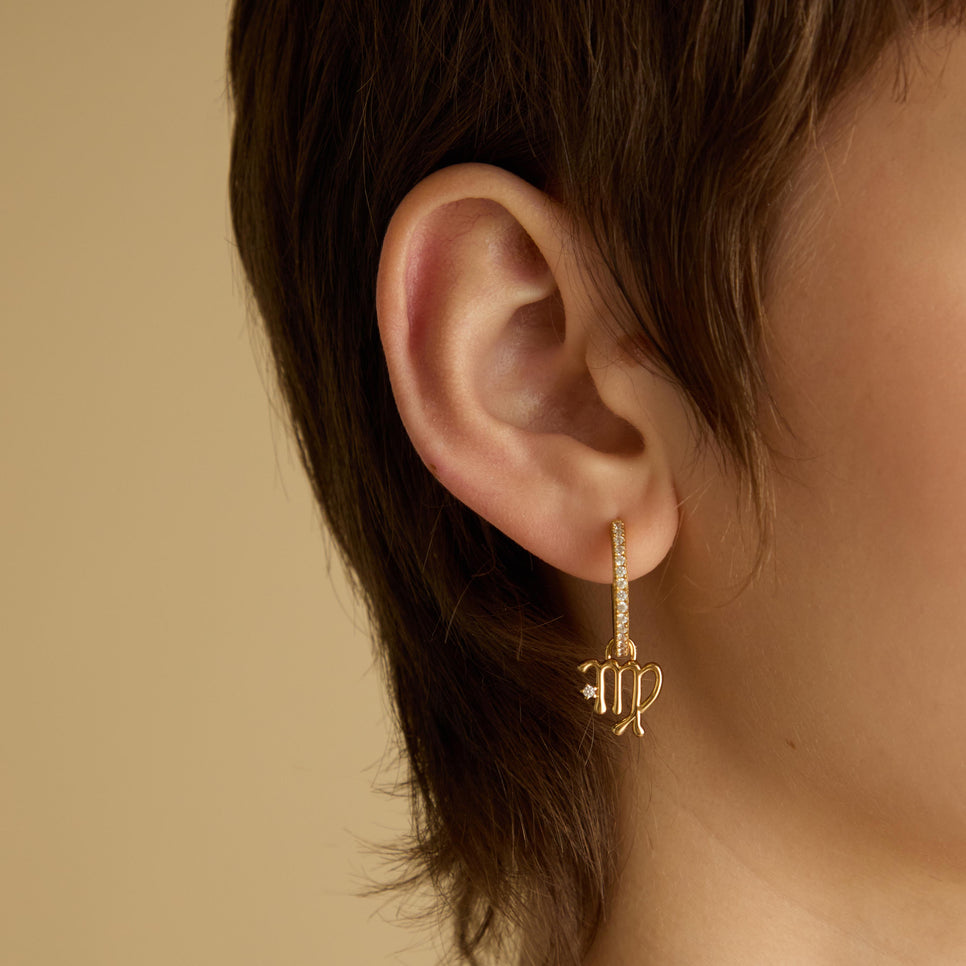 18k Gold Plated Jewellery - Virgo Zodiac Talisman Charm in Gold - Talisman Charm - Astrid & Miyu