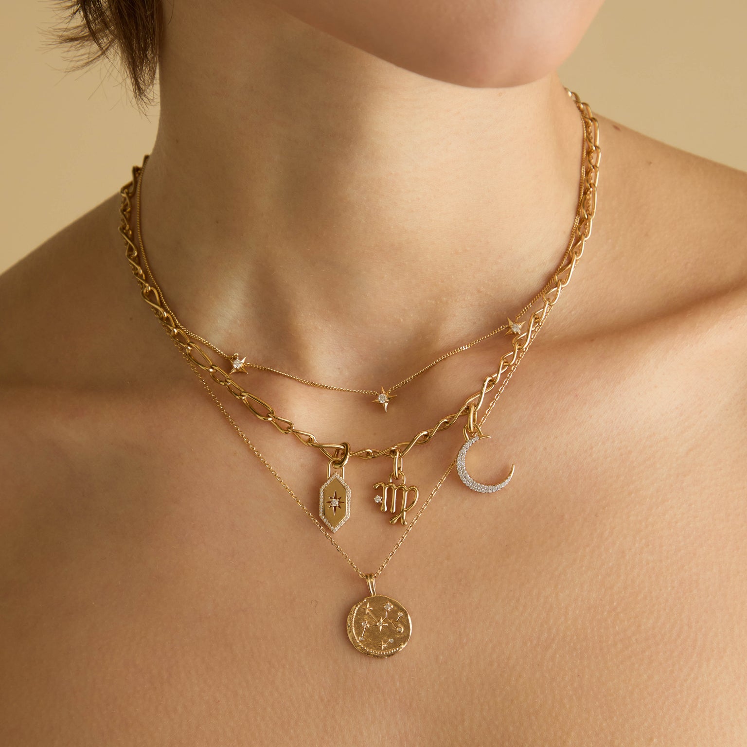 18k Gold Plated Jewellery - Virgo Zodiac Talisman Charm in Gold - Talisman Charm - Astrid & Miyu