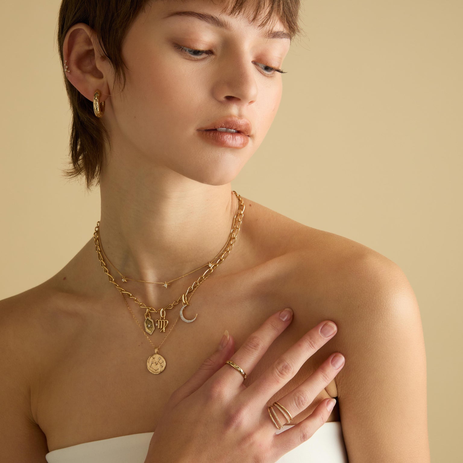 18k Gold Plated Jewellery - Virgo Zodiac Talisman Charm in Gold - Talisman Charm - Astrid & Miyu