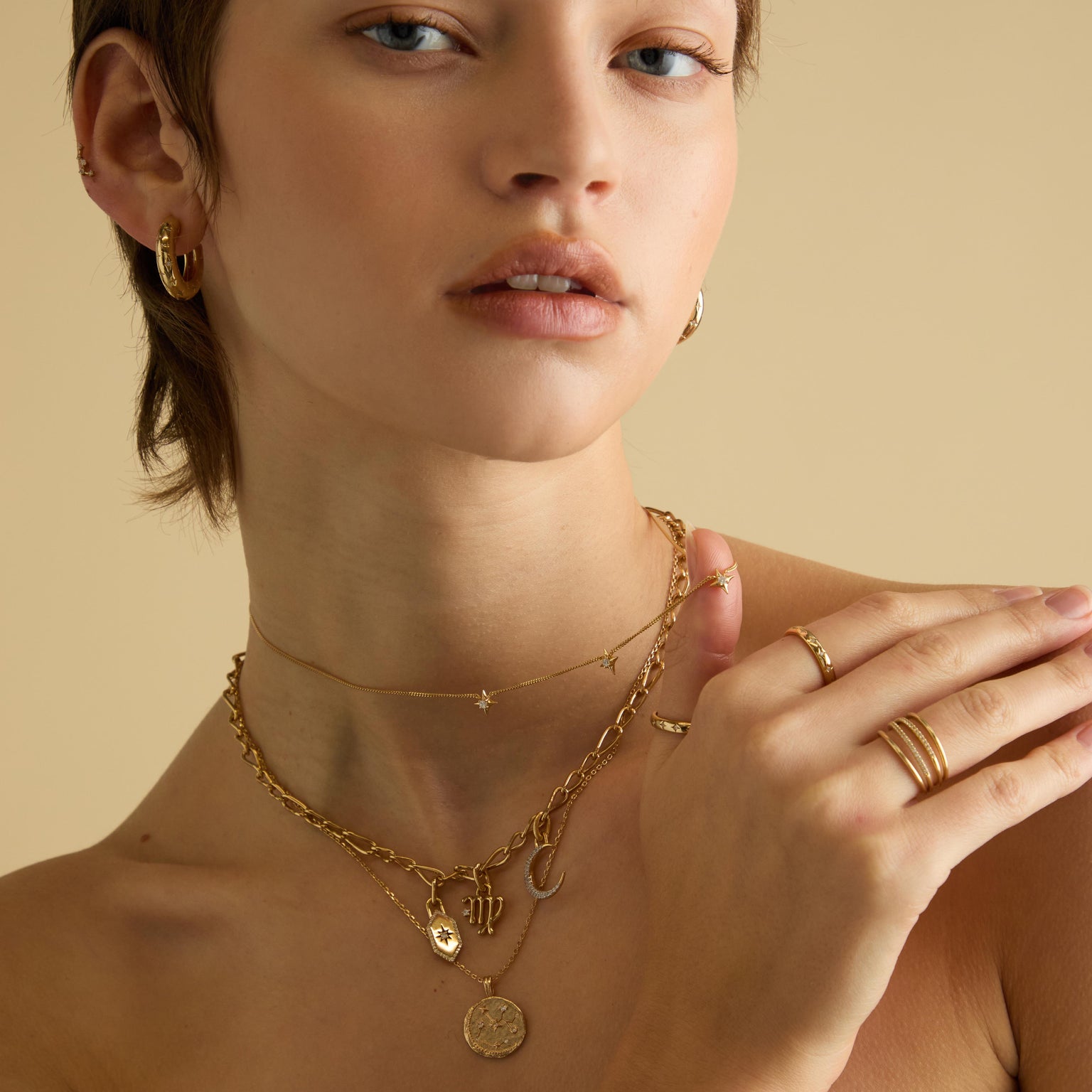 18k Gold Plated Jewellery - Virgo Zodiac Talisman Charm in Gold - Talisman Charm - Astrid & Miyu