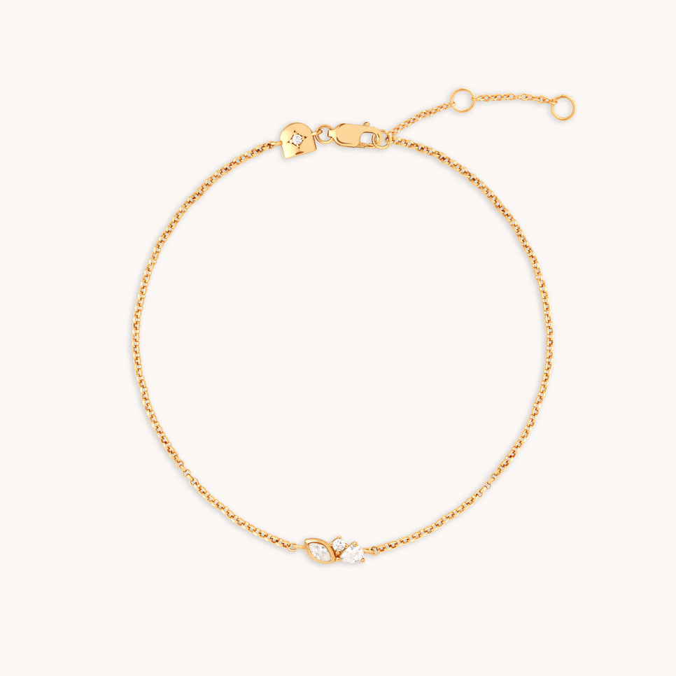 Crystal Cluster Pendant Bracelet in Gold-Astrid & Miyu