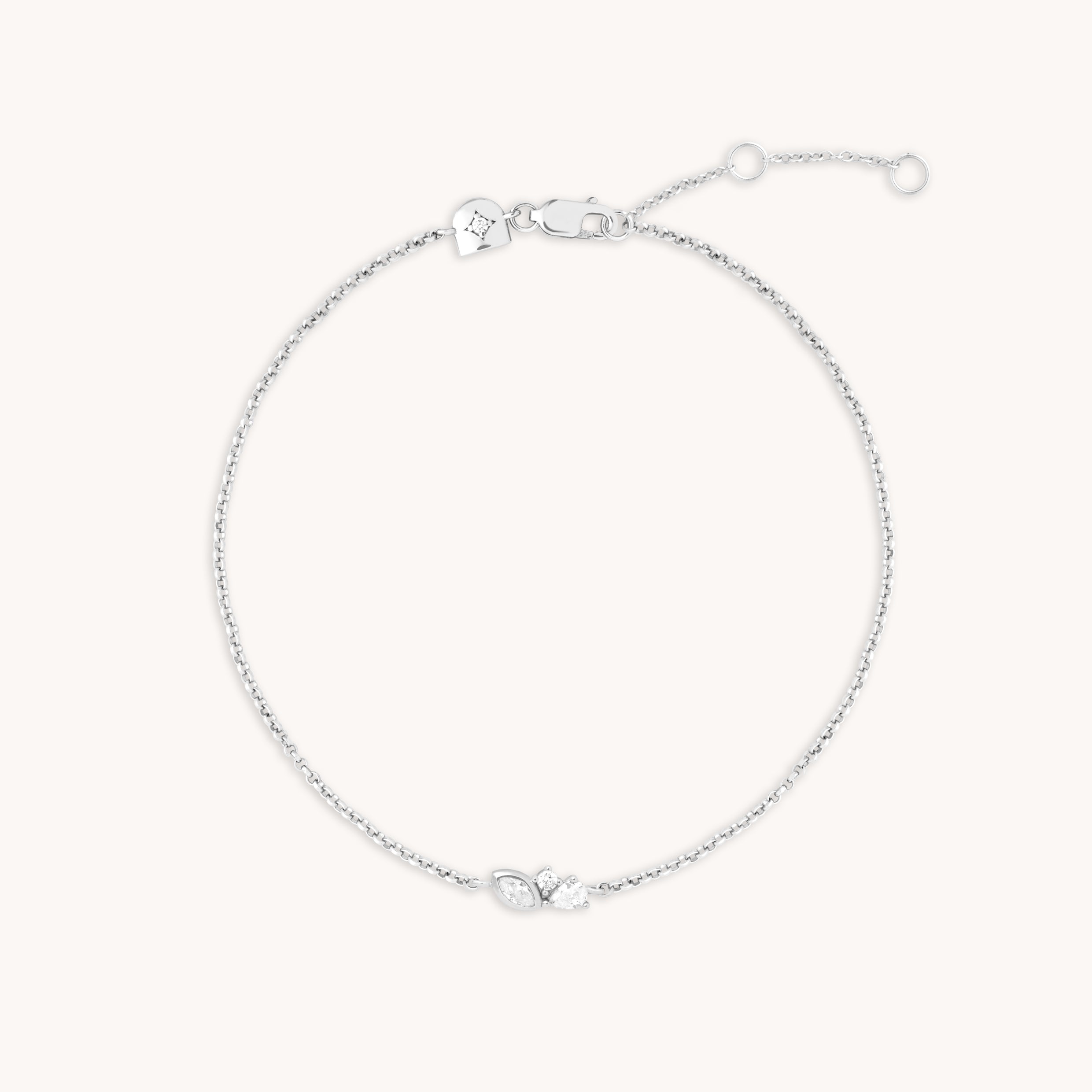 Crystal Cluster Pendant Bracelet in Silver-Astrid & Miyu