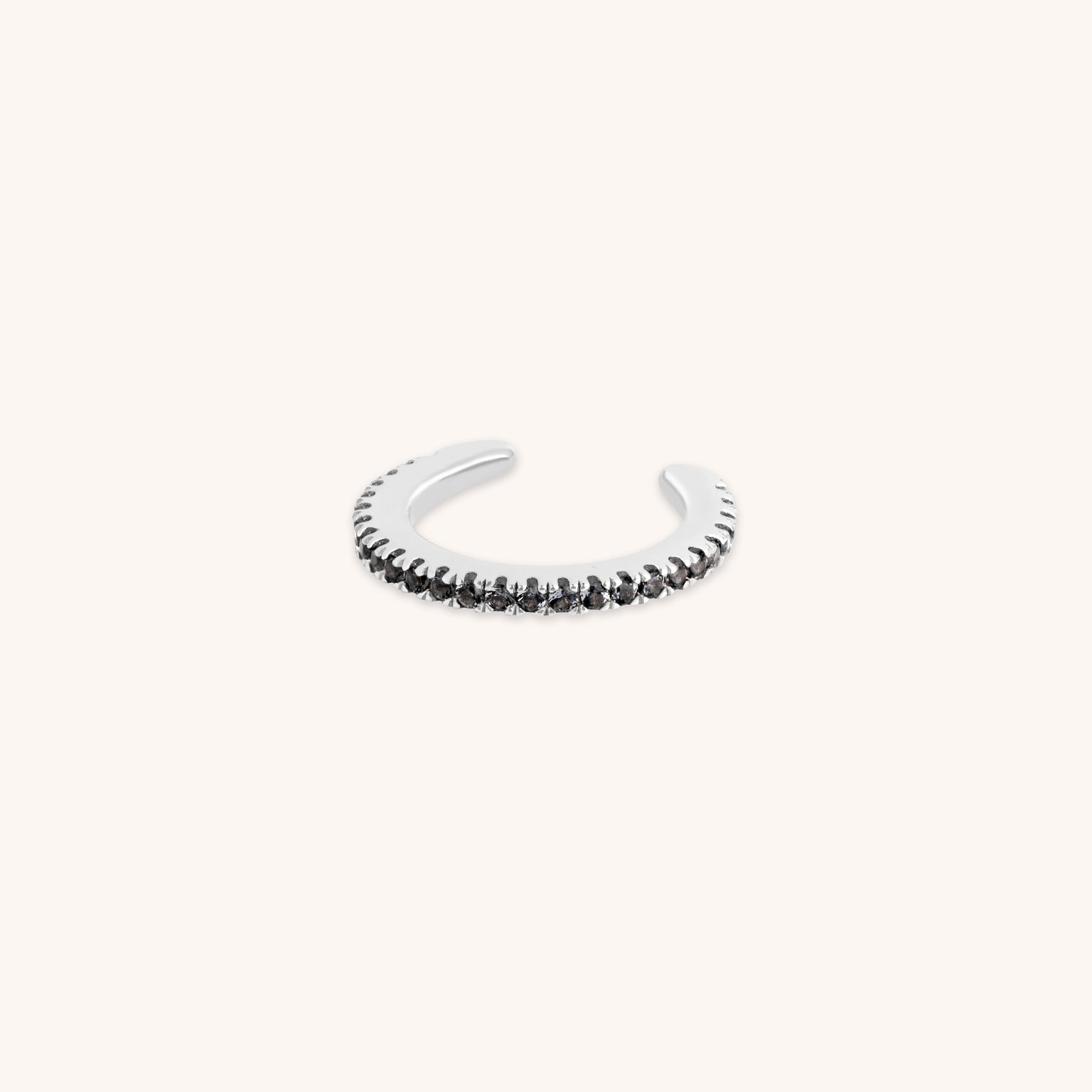 Black Pavé Ear Cuff in Silver-Astrid & Miyu