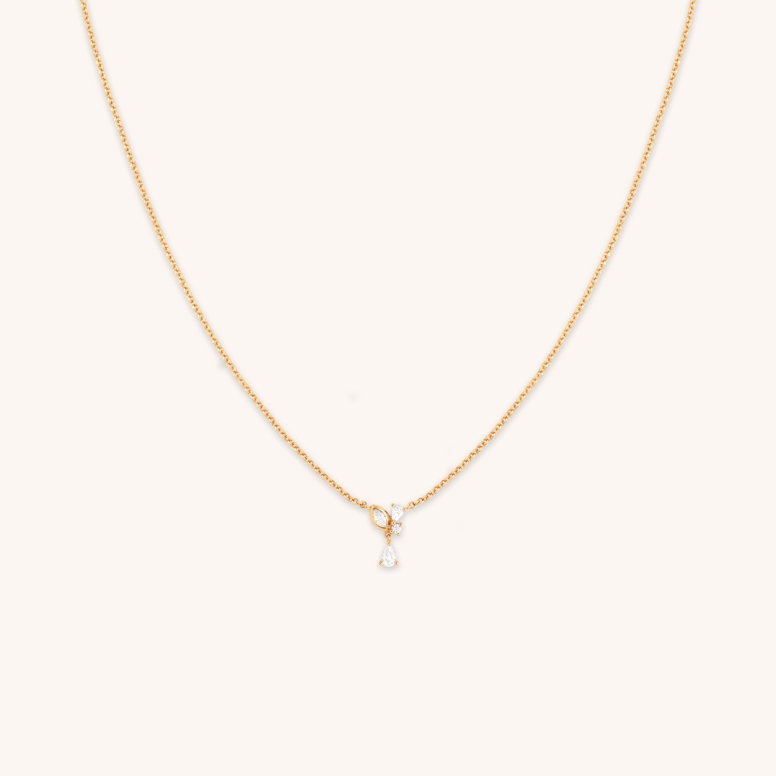 Crystal Cluster Pendant Necklace in Gold-Astrid & Miyu