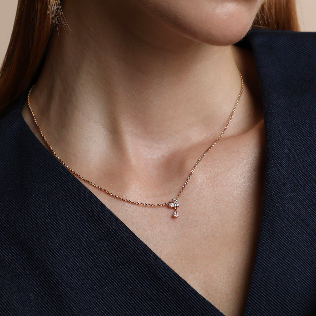 Crystal Cluster Pendant Necklace in Gold-Astrid & Miyu