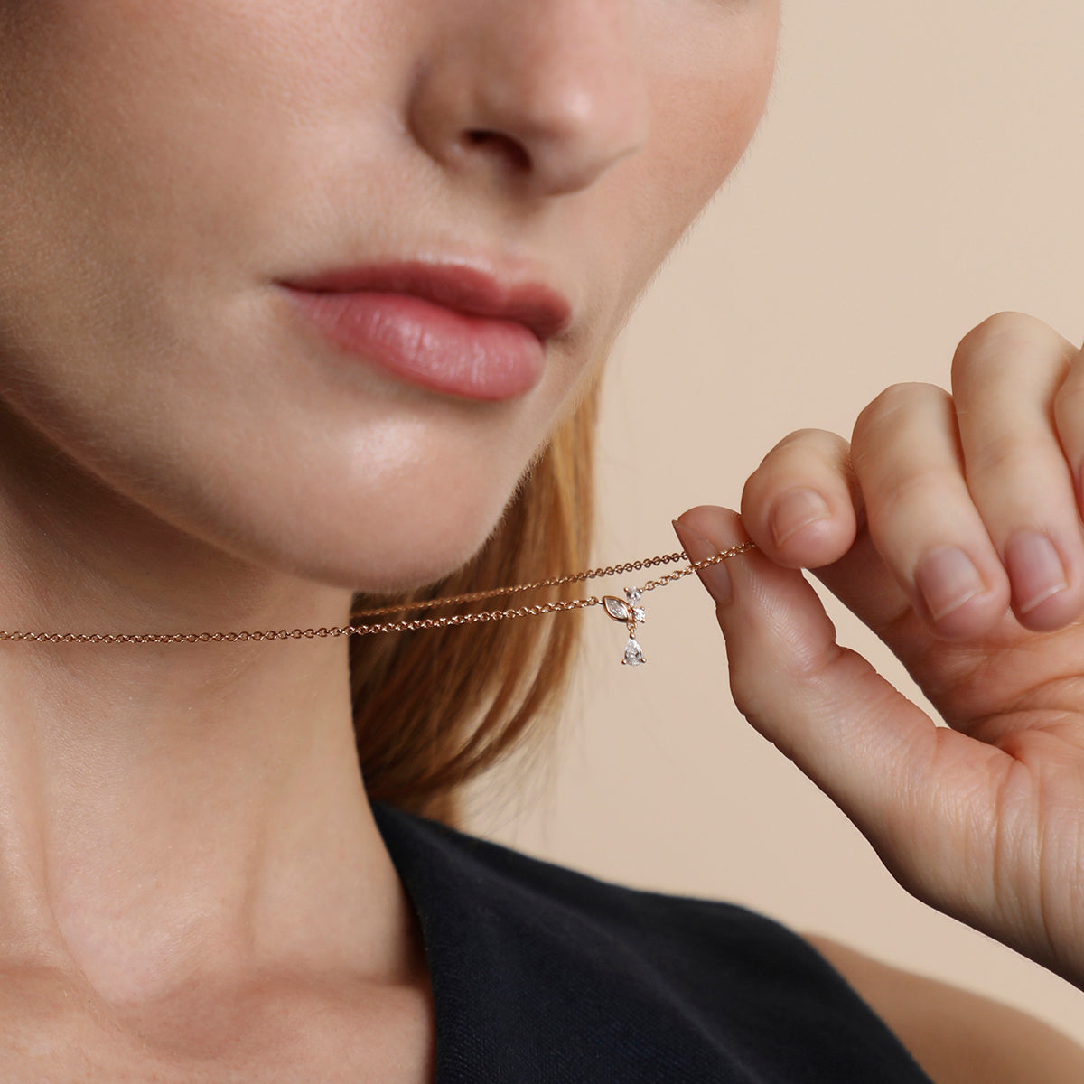 Crystal Cluster Pendant Necklace in Gold-Astrid & Miyu