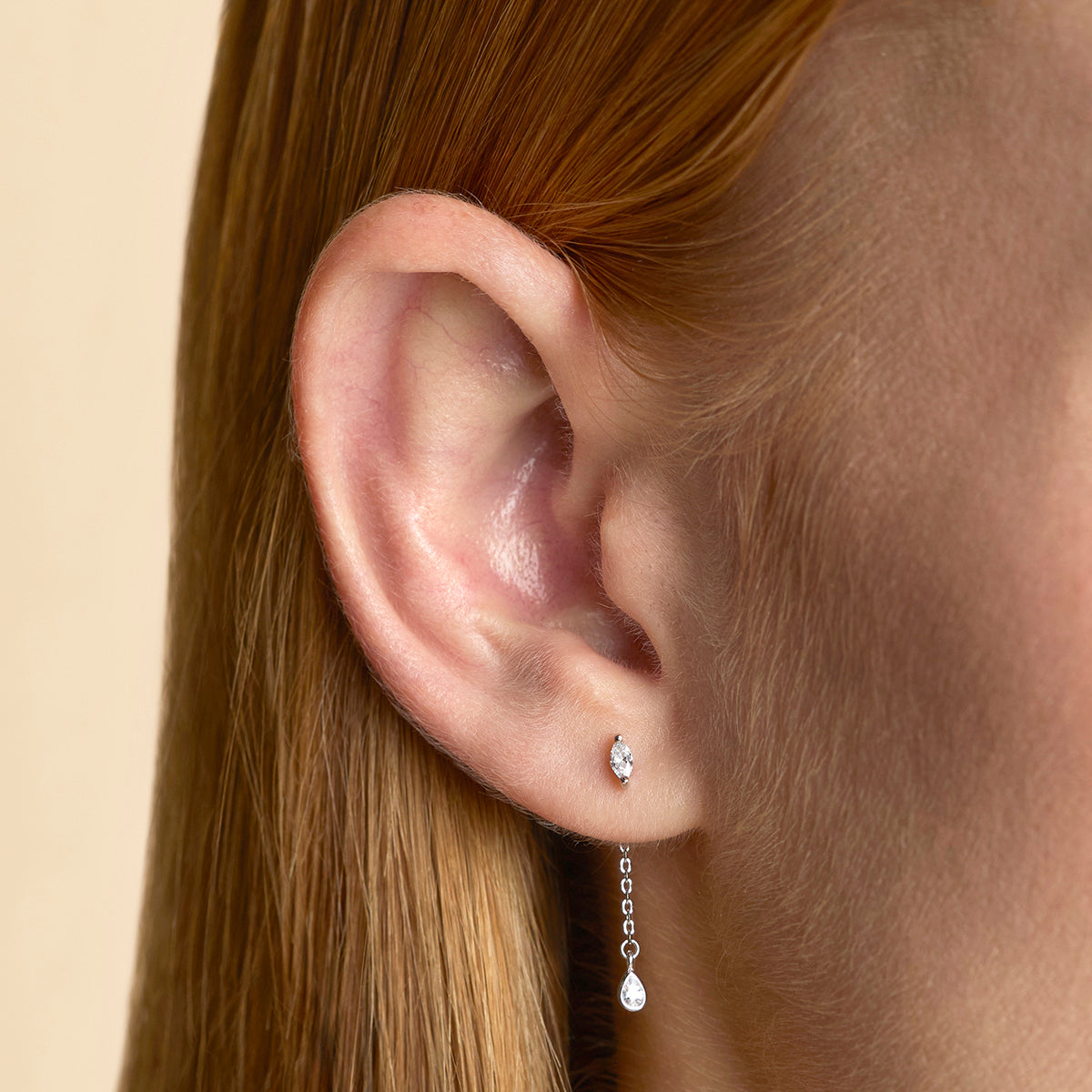 Navette Drop Studs in Silver-Astrid & Miyu