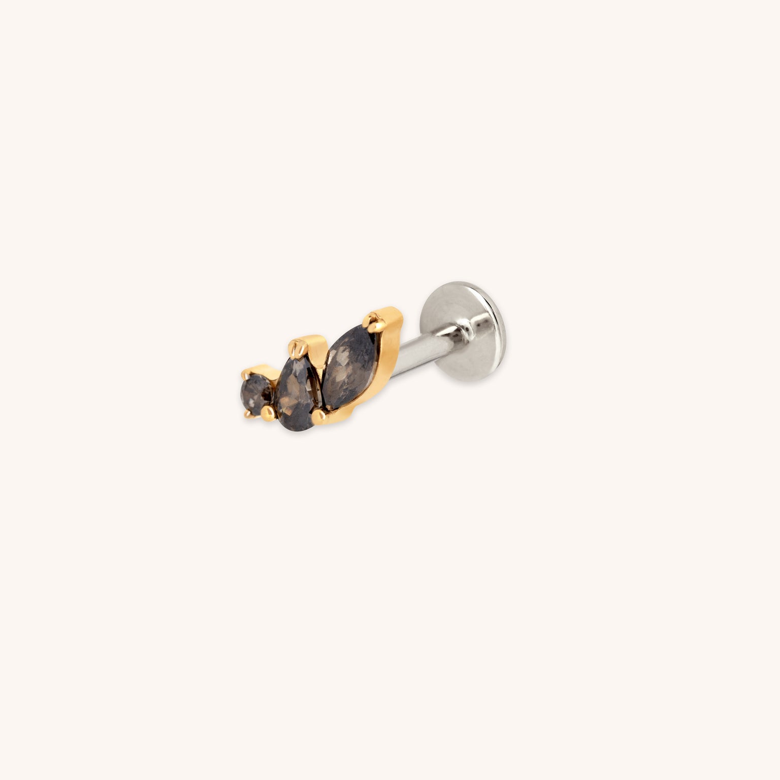 Black Cluster Titanium Piercing Stud in Gold-Astrid & Miyu
