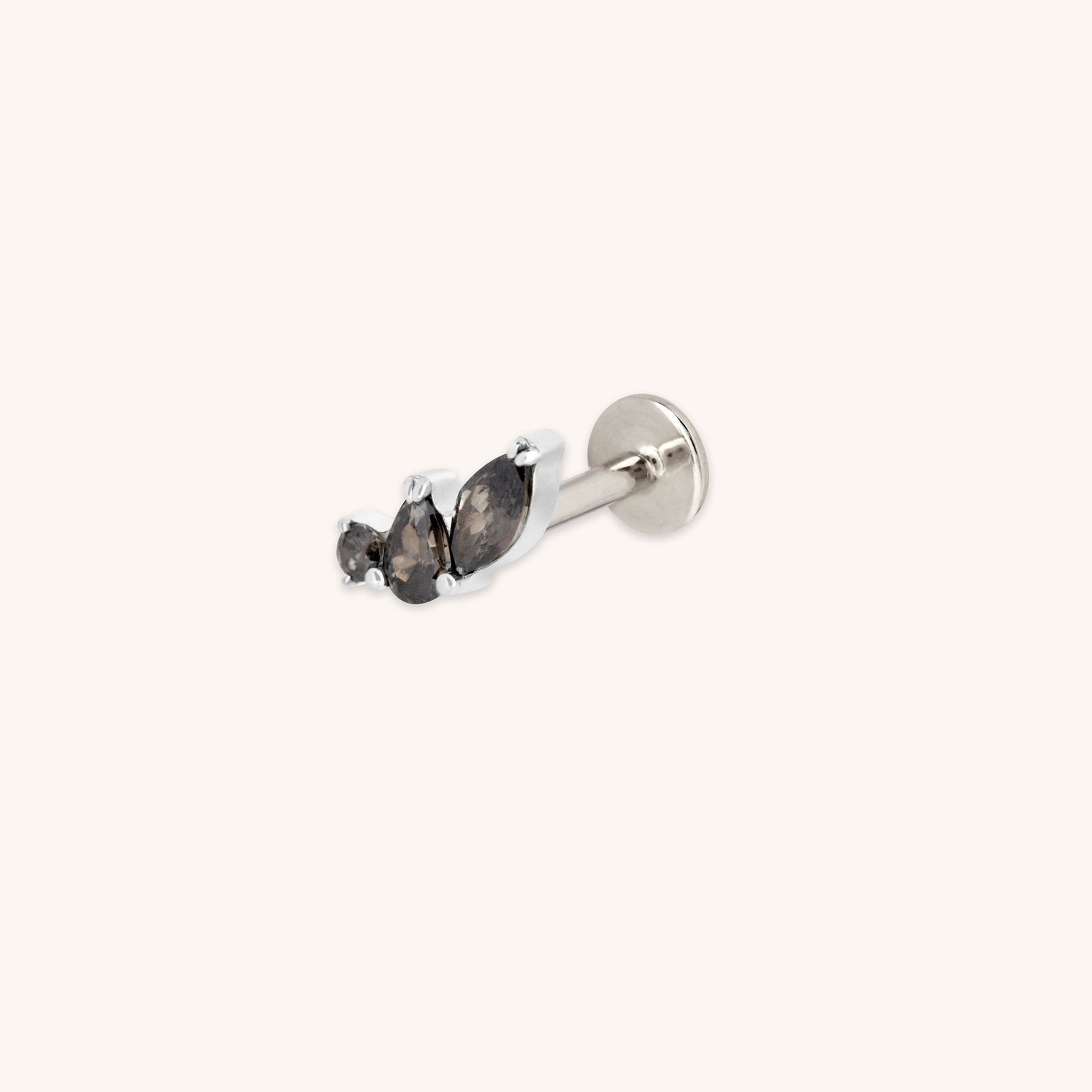 Black Cluster Titanium Piercing Stud in Silver-Astrid & Miyu