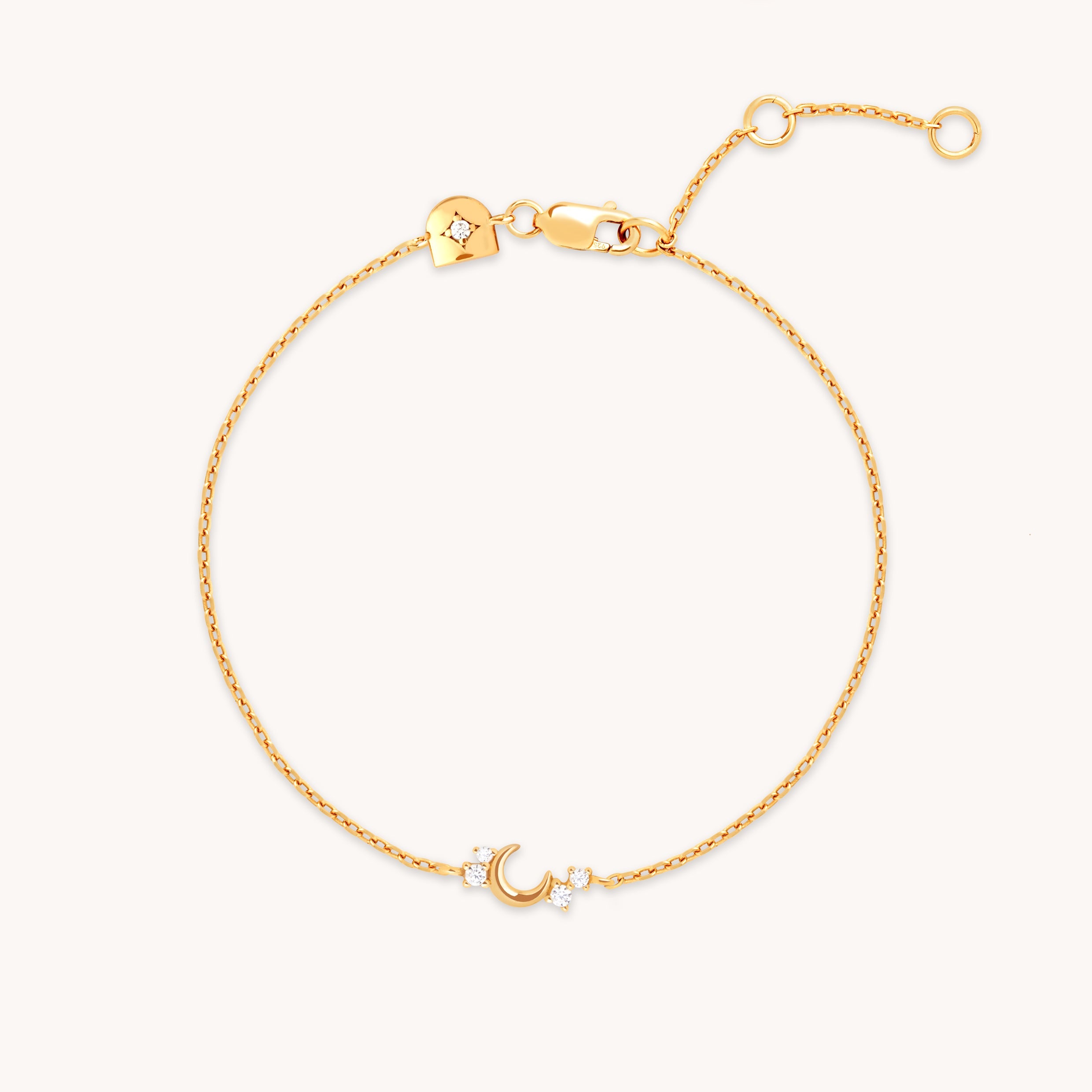 Crescent Moon Pendant Bracelet in Gold-Astrid & Miyu