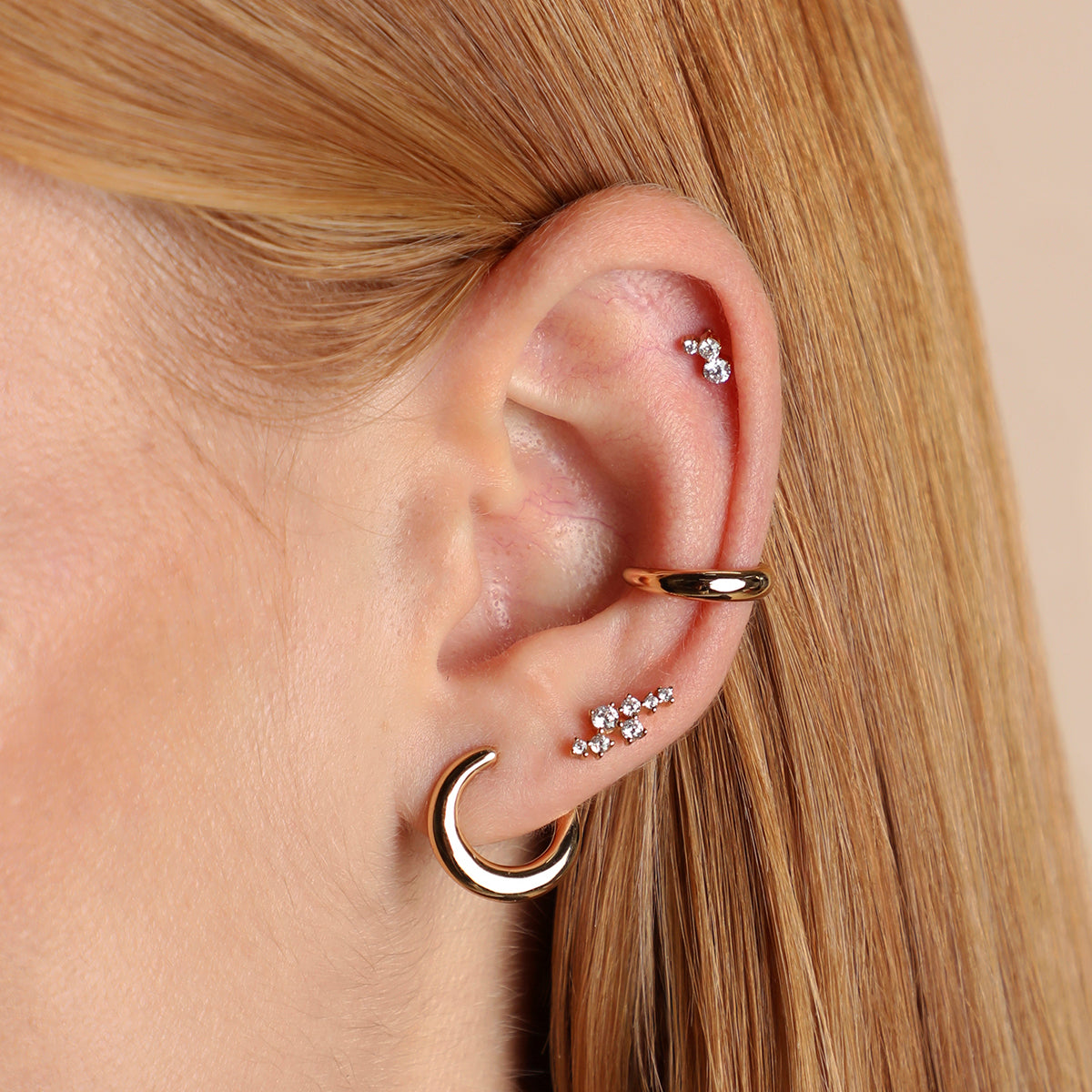 Crystal Trail Climber Studs in Gold-Astrid & Miyu